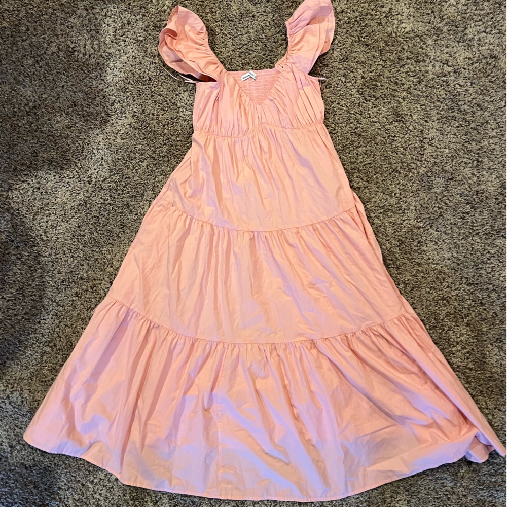 Abercrombie & Fitch Blush Pink Tiered Maxi Sundress